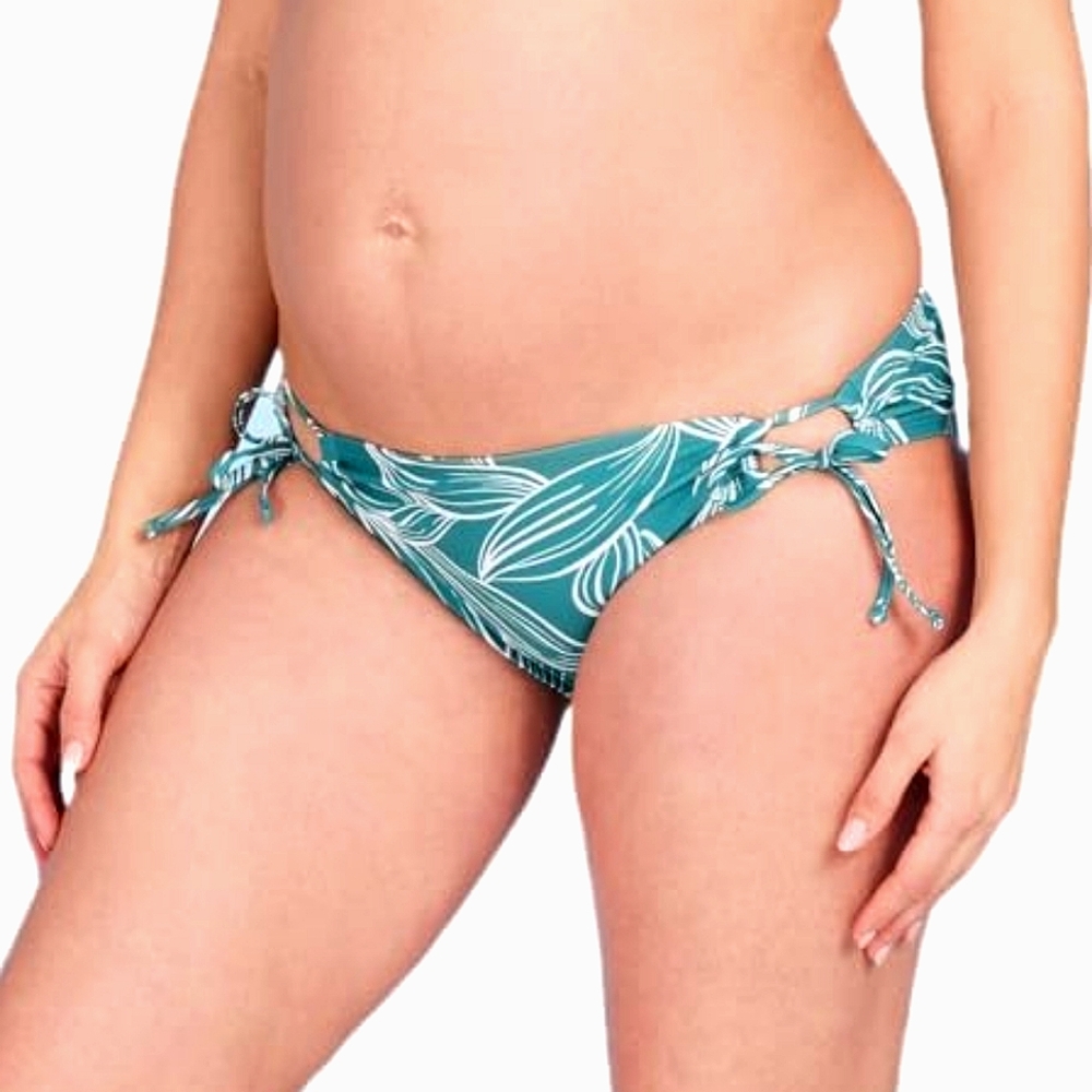 Isabel MaternityTurquoise Green Tropical Print Bikini Bottoms